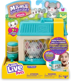 Little Live Pets - Mama Surprise Minis Mouse, Plush Mouse with Sounds and Movements, Who Has Babies, Interactive Pet, Toy for Boys and Girls  5 Years Old