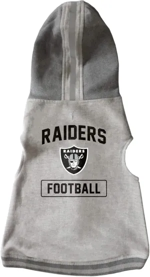 Littlearth Unisex-Adult NFL Oakland Raiders Pet Hooded Crewneck, Grey, Small