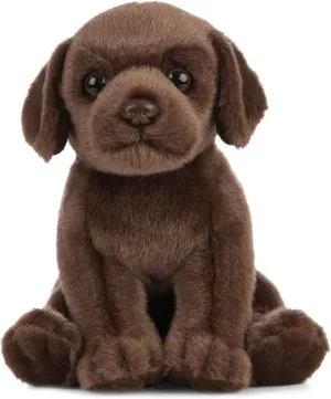Living Nature Chocolate Labrador Puppy Stuffed Animal | Fluffy Dog Animal | Soft Toy Gift for Kids | 6 inches