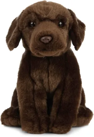 Living Nature Chocolate Labrador Stuffed Animal | Fluffy Dog Animal | Soft Toy Gift for Kids | 8 inches