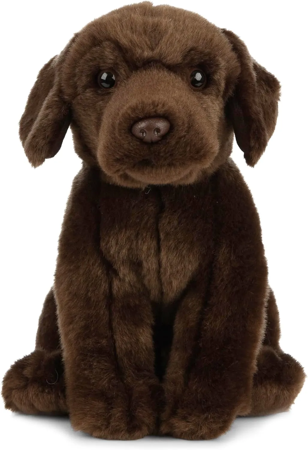 Living Nature Chocolate Labrador Stuffed Animal | Fluffy Dog Animal | Soft Toy Gift for Kids | 8 inches