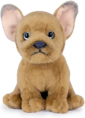 Living Nature French Bulldog Puppy Sand Stuffed Animal | Fluffy Dog Animal | Soft Toy Gift for Kids | 7 inches (Sand)