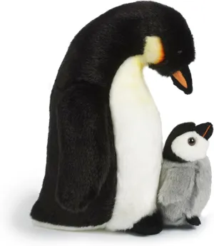Living Nature Penguin with Chick, Realistic Soft Cuddly Sea Animal Toys, Naturli Eco-Friendly Plush, 11 Inches