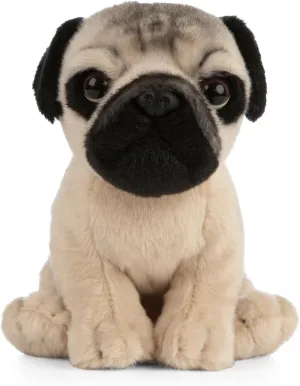 Living Nature Pug Puppy Stuffed Animal | Fluffy Dog Animal | Soft Toy for Kids | 6 inches