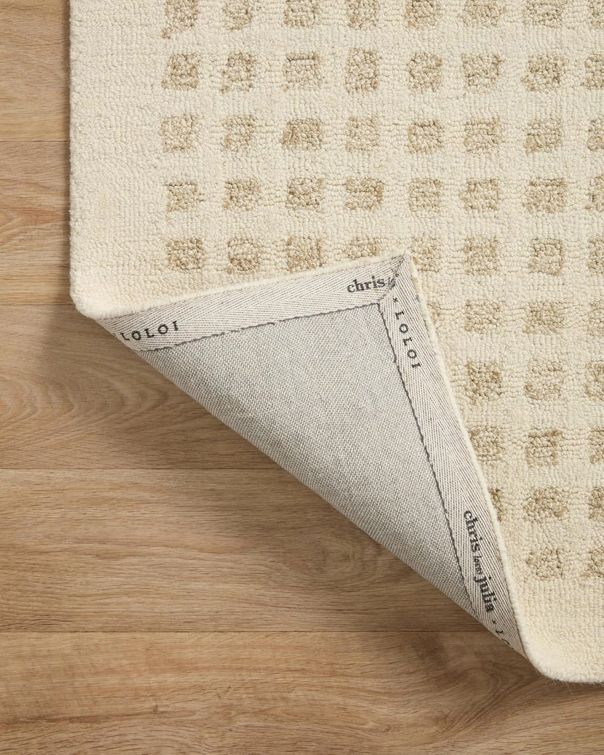 Loloi Chris Loves Julia Polly 2'-6" x 7'-6" Runner Rug in Ivory/Natural - Large Neutral Area Rug, Unique Patterned Rug for Living Room, Bedroom, Dining Area, Home Office