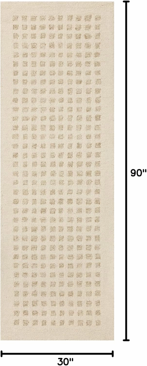 Loloi Chris Loves Julia Polly 2'-6" x 7'-6" Runner Rug in Ivory/Natural - Large Neutral Area Rug, Unique Patterned Rug for Living Room, Bedroom, Dining Area, Home Office