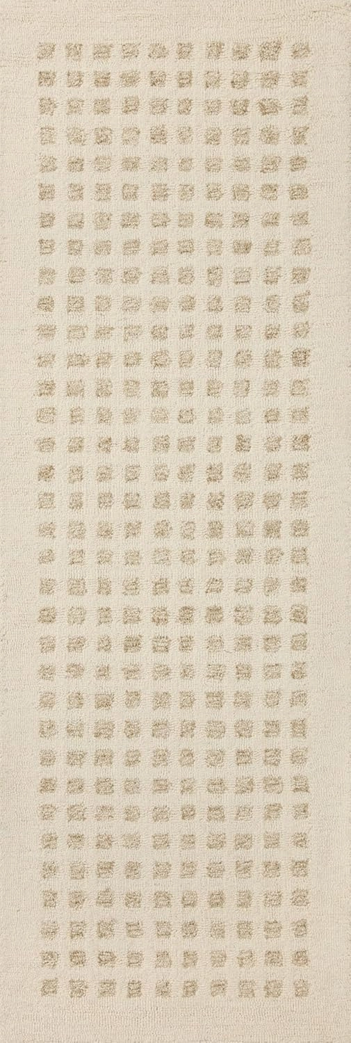 Loloi Chris Loves Julia Polly 2'-6" x 7'-6" Runner Rug in Ivory/Natural - Large Neutral Area Rug, Unique Patterned Rug for Living Room, Bedroom, Dining Area, Home Office
