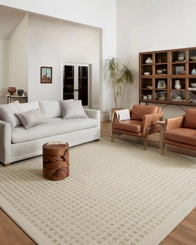 Loloi Chris Loves Julia Polly 2'-6" x 7'-6" Runner Rug in Ivory/Natural - Large Neutral Area Rug, Unique Patterned Rug for Living Room, Bedroom, Dining Area, Home Office