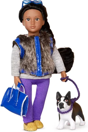 Lori Dolls – Mini Doll & Toy Dog – 6-inch Doll & Boston Terrier Pup – Play Set with Outfit, Animal & Accessories – Ilyssa & Indigo – Playset for Kids – 3 Years  