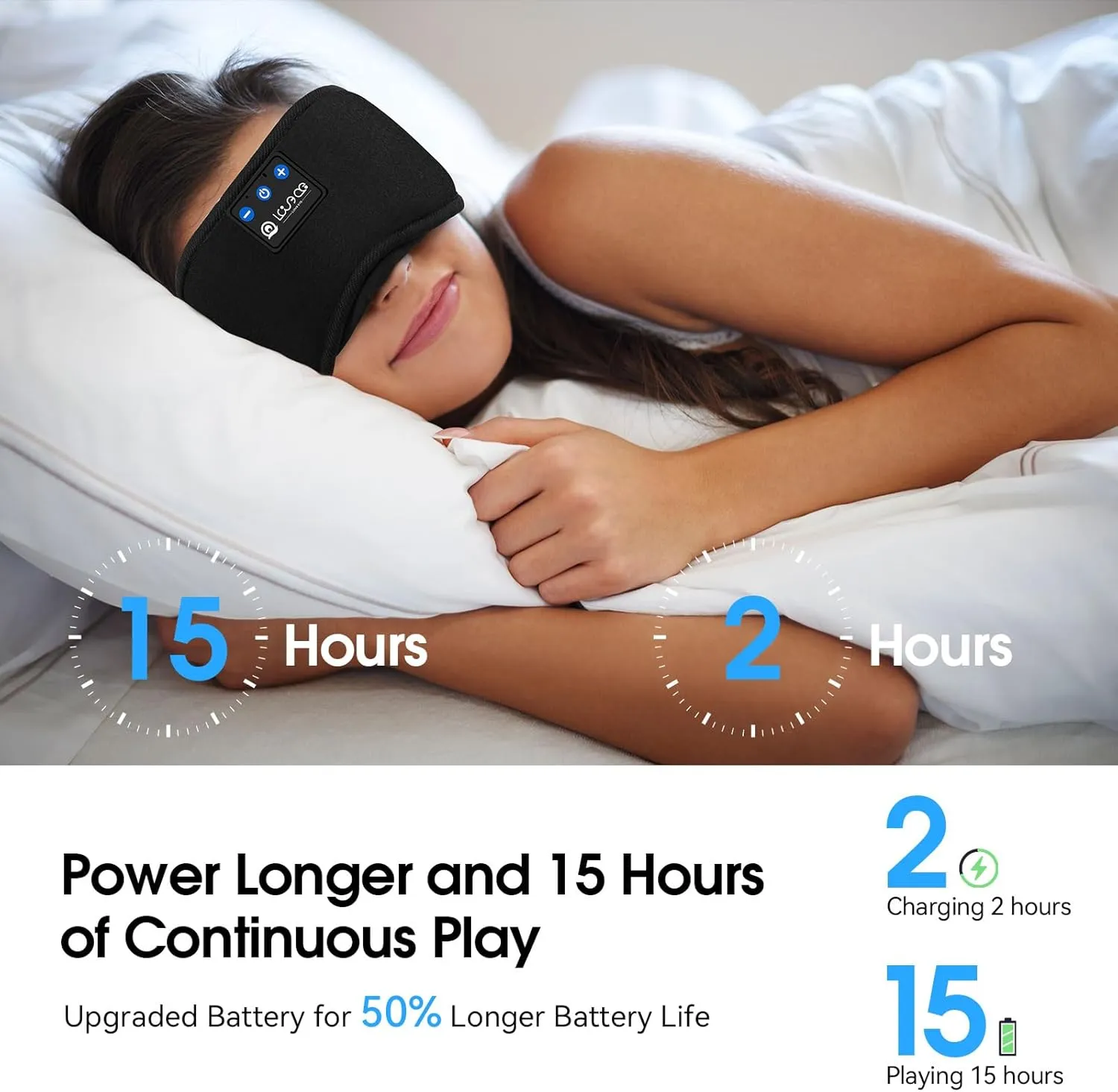 LOVE EYE Sleep Headphones Bluetooth 5.4 Sleeping Eye Mask Wireless Music Earphones with HD Speakers for Side Sleepers Total Blackout Cotton Mask for Travel, Home, Office, Unique Gifts
