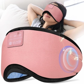 LOVE EYE Sleep Headphones Bluetooth 5.4 Sleeping Eye Mask Wireless Music Earphones with HD Speakers for Side Sleepers Total Blackout Cotton Mask for Travel, Home, Office, Unique Gifts