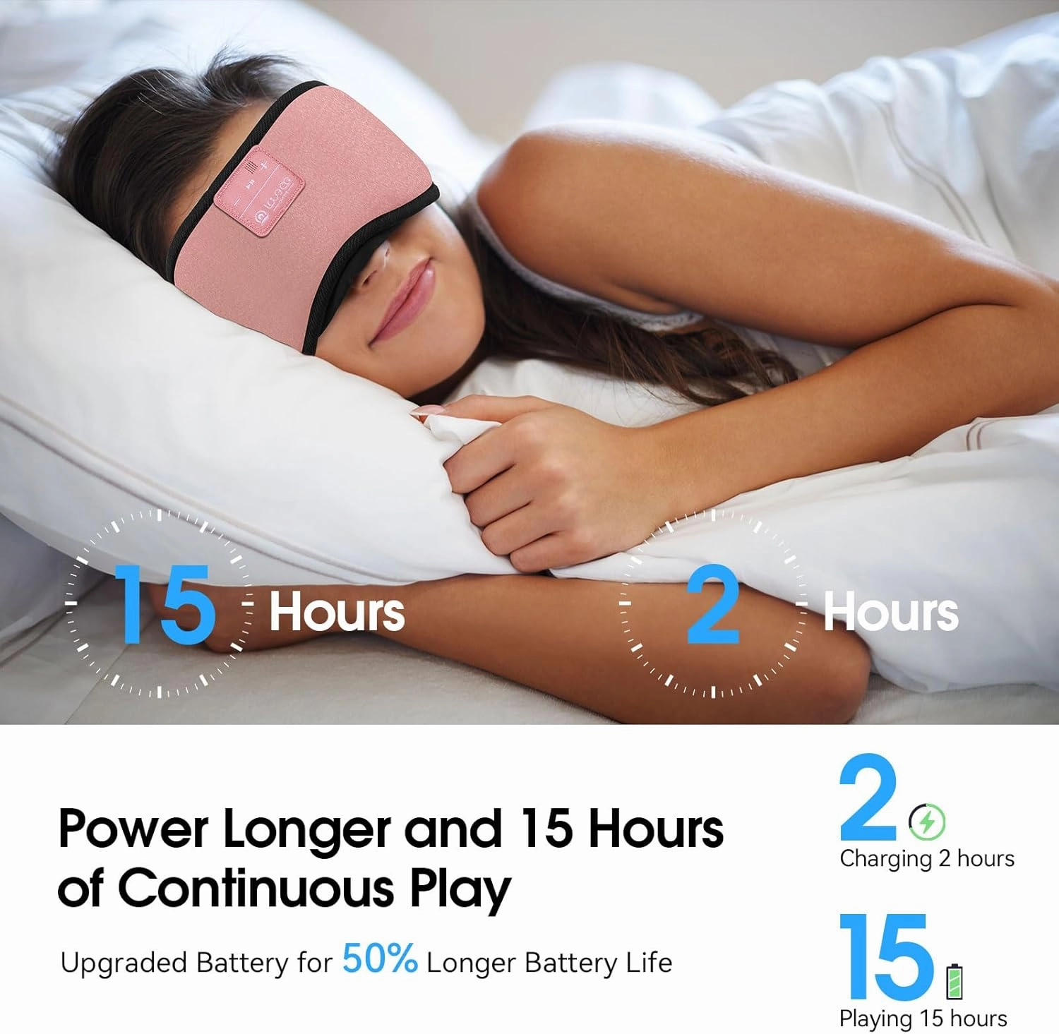 LOVE EYE Sleep Headphones Bluetooth 5.4 Sleeping Eye Mask Wireless Music Earphones with HD Speakers for Side Sleepers Total Blackout Cotton Mask for Travel, Home, Office, Unique Gifts