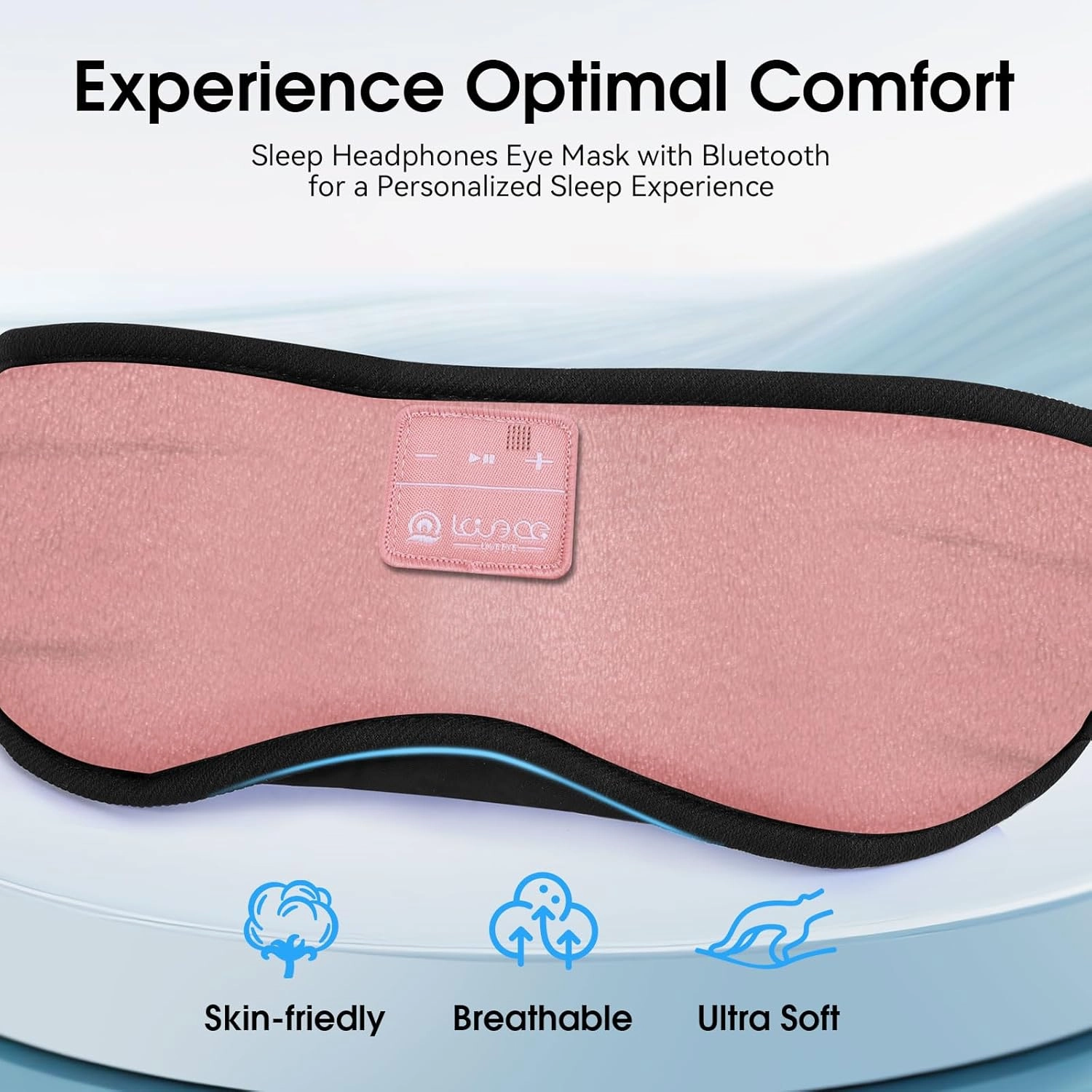 LOVE EYE Sleep Headphones Bluetooth 5.4 Sleeping Eye Mask Wireless Music Earphones with HD Speakers for Side Sleepers Total Blackout Cotton Mask for Travel, Home, Office, Unique Gifts