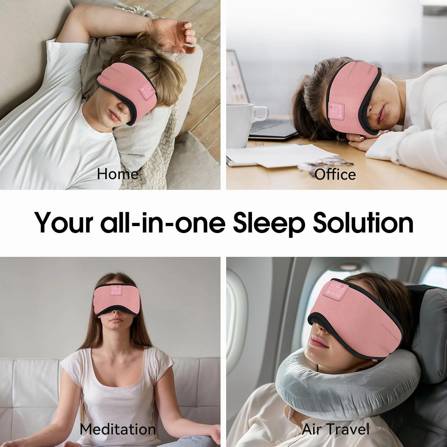LOVE EYE Sleep Headphones Bluetooth 5.4 Sleeping Eye Mask Wireless Music Earphones with HD Speakers for Side Sleepers Total Blackout Cotton Mask for Travel, Home, Office, Unique Gifts