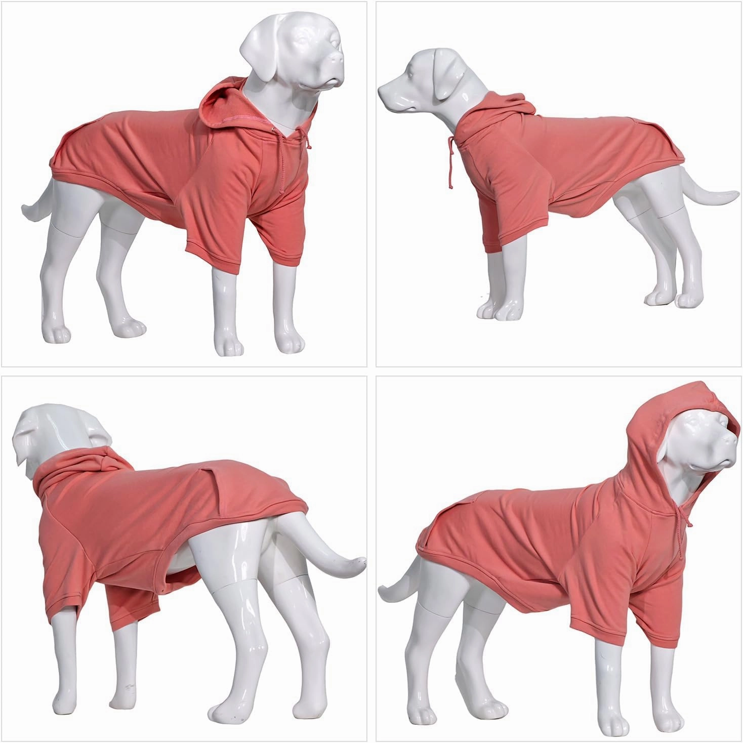 Lovelonglong Blank Basic Hoodie Sweatshirt for Dogs 100% Cotton Fits Small Medium Dachshund Large Dog Lotus-Pink XL