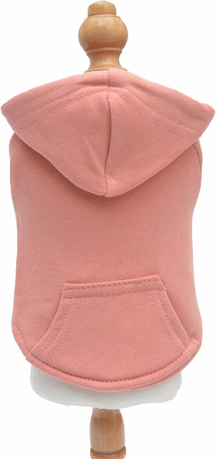 Lovelonglong Blank Basic Hoodie Sweatshirt for Dogs 100% Cotton Fits Small Medium Dachshund Large Dog Lotus-Pink XL