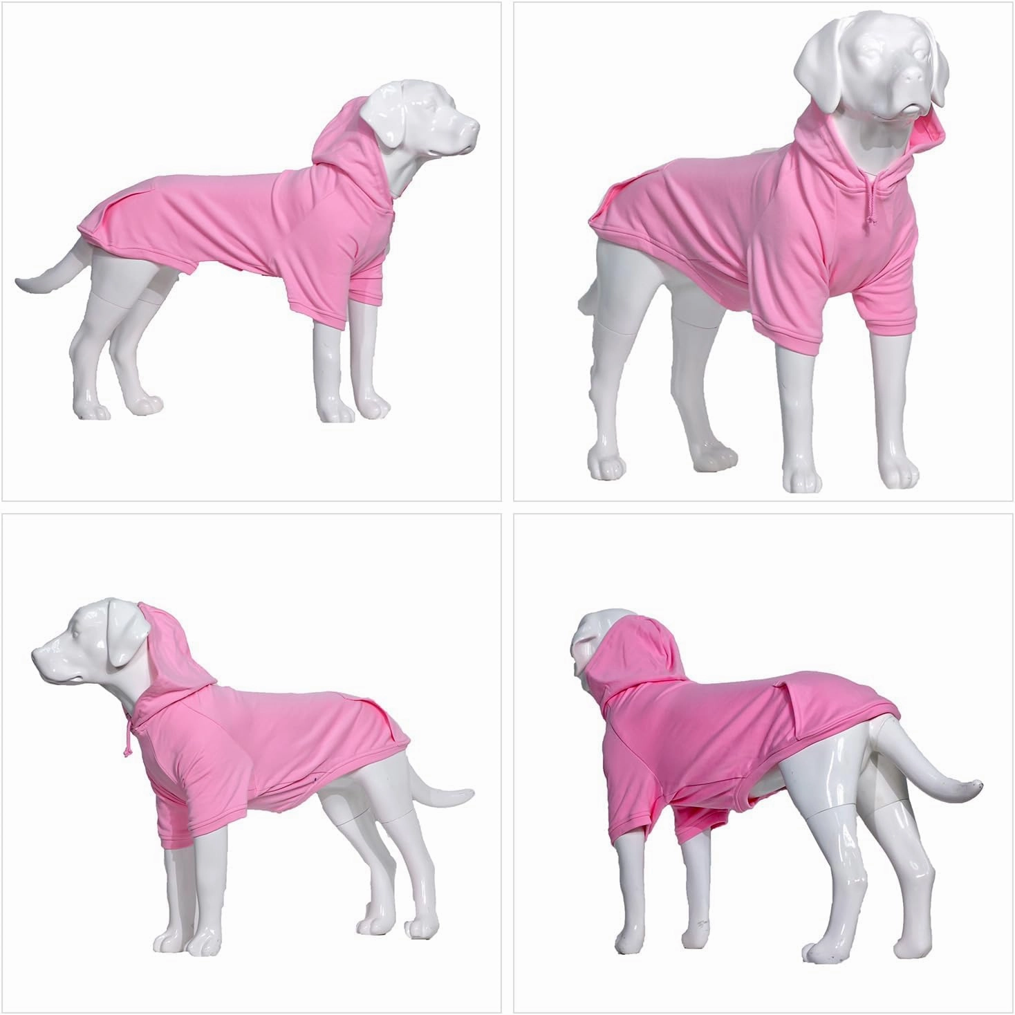 Lovelonglong Blank Basic Hoodie Sweatshirt for Dogs 100% Cotton Fits Small Medium Dachshund Large Dog Pink XL