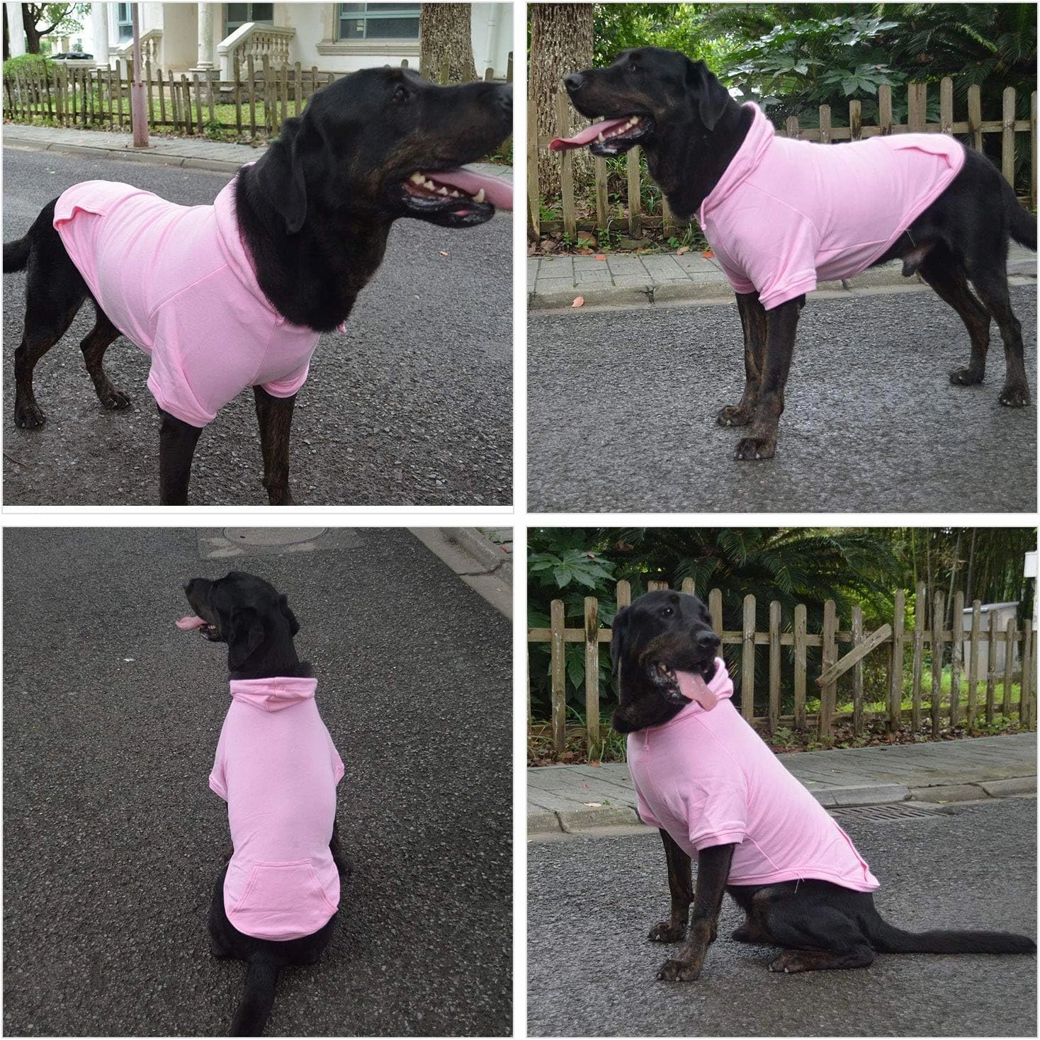 Lovelonglong Blank Basic Hoodie Sweatshirt for Dogs 100% Cotton Fits Small Medium Dachshund Large Dog Pink XL
