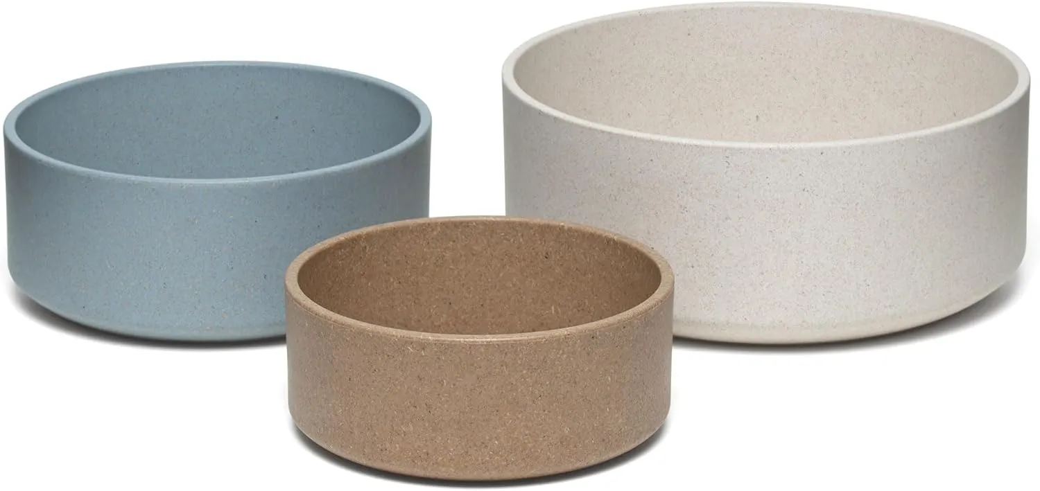 Loving Pets - Dolce Bamboo - Eco-Friendly Pet Bowls & Dishes for Dog, Cats, Puppy Food and Water Dish -Sustainable and Dishwasher Safe, Made with Real Bamboo (Large, Slate-Grey)