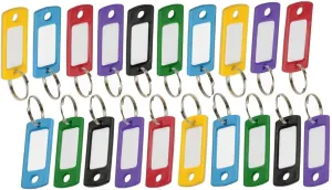 Lucky Line Flexible Colored Plastic Key Tag with 3/4" Split Ring in Assorted Colors, Includes 200 Tags (16900)
