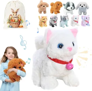 Lunafex Robot Dog, Official Lunafex Robot Cat, Realistic Puppy Interactive Pet Companion Walking, Barking, Tail Wagging (White cat)