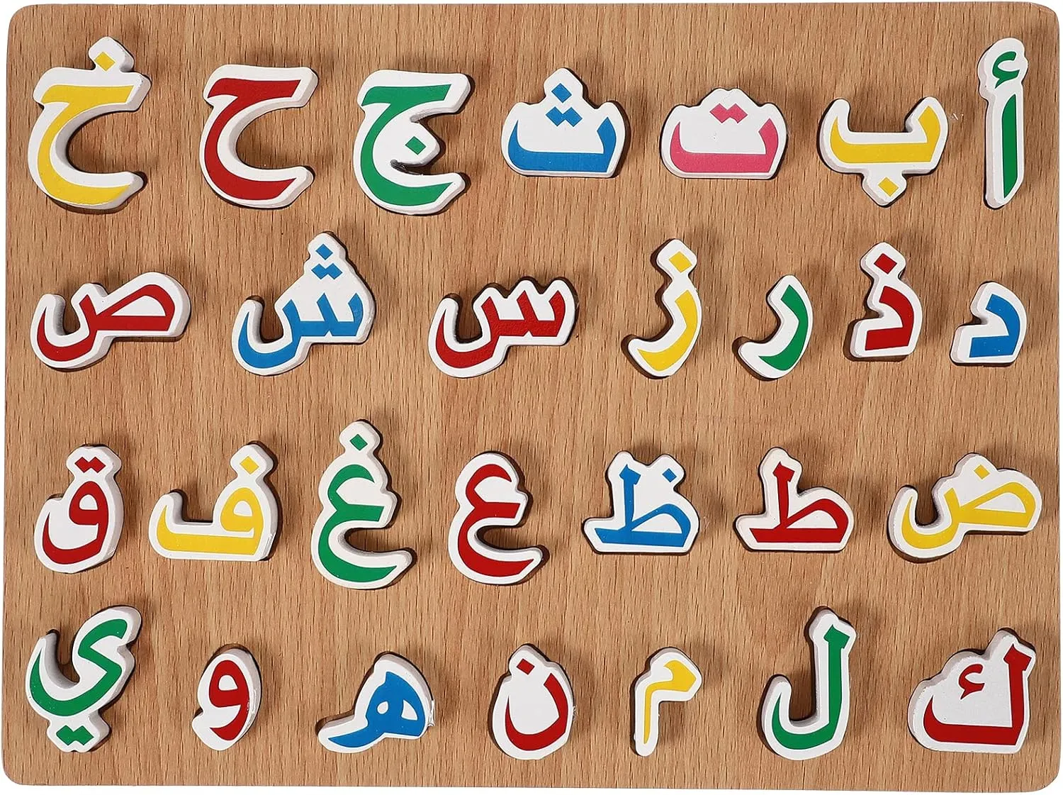 LUOZZY Child Puzzle Toys Arabic Puzzle Playsets Wooden Puzzle Toys (Colorful)