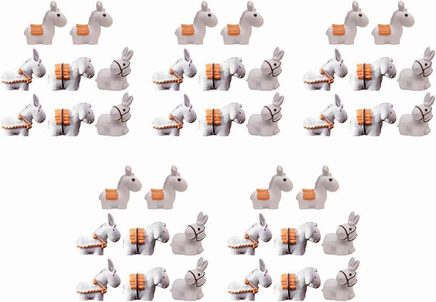LUOZZY 40 pcs Mini Donkey Figurines Dollhouse Miniature Farm Animals Statues Resin Small Donkey Animals Model for DIY Dollhouse Farm Micro-Landscape Layout Prop