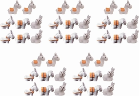LUOZZY 40 pcs Mini Donkey Figurines Dollhouse Miniature Farm Animals Statues Resin Small Donkey Animals Model for DIY Dollhouse Farm Micro-Landscape Layout Prop