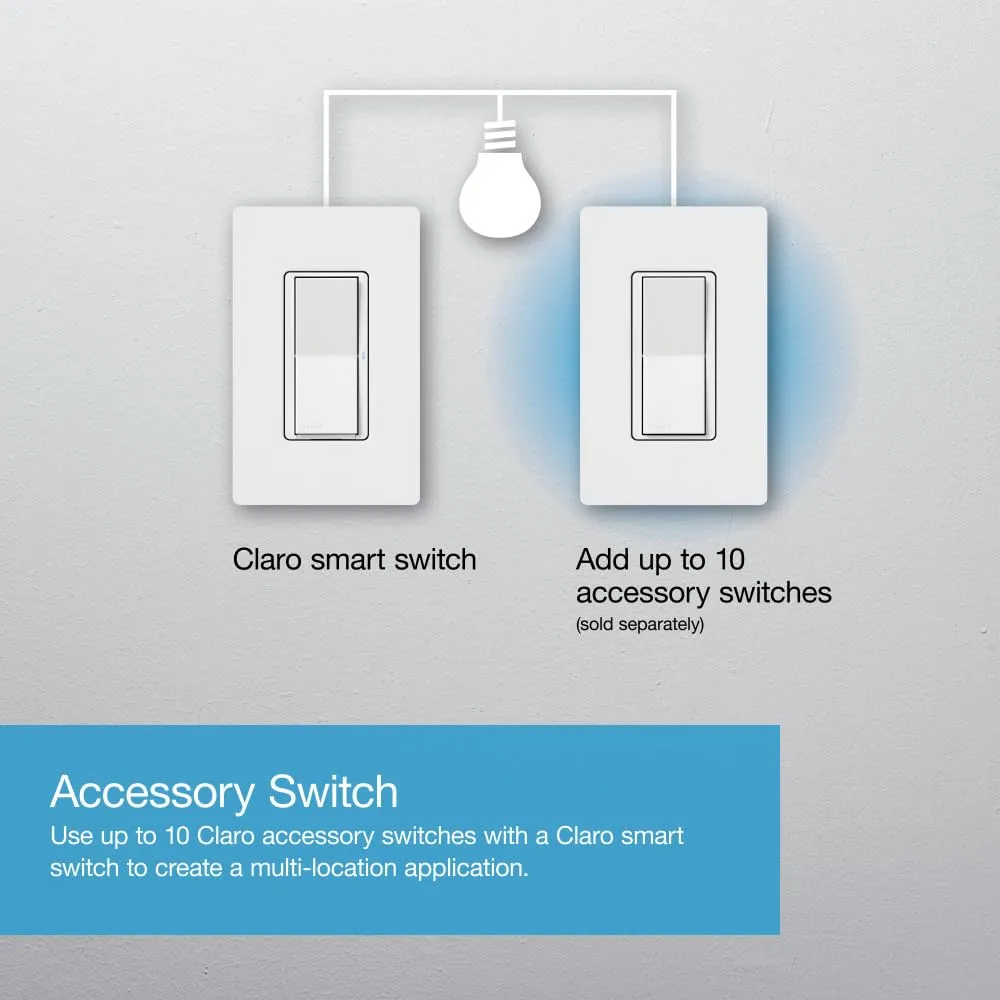 Lutron Claro Smart Switch for Caseta Smart Lighting (Lutron Smart Hub Required), for LED Lights and Fans, 5 Amp, Single-Pole/3-Way, Neutral Required, DVRF-5NS-LA, Light Almond