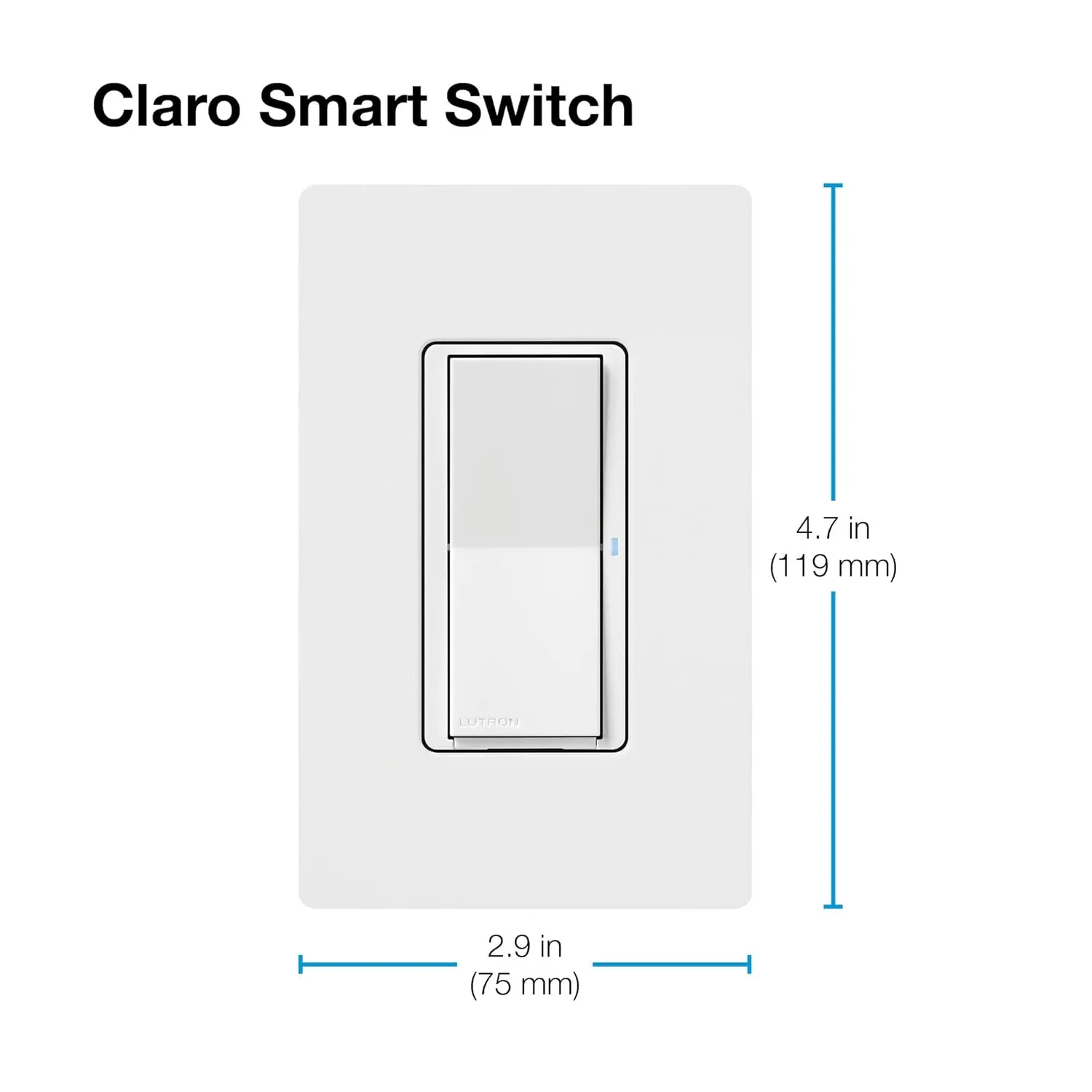 Lutron Claro Smart Switch for Caseta Smart Lighting (Lutron Smart Hub Required), for LED Lights and Fans, 5 Amp, Single-Pole/3-Way, Neutral Required, DVRF-5NS-LA, Light Almond