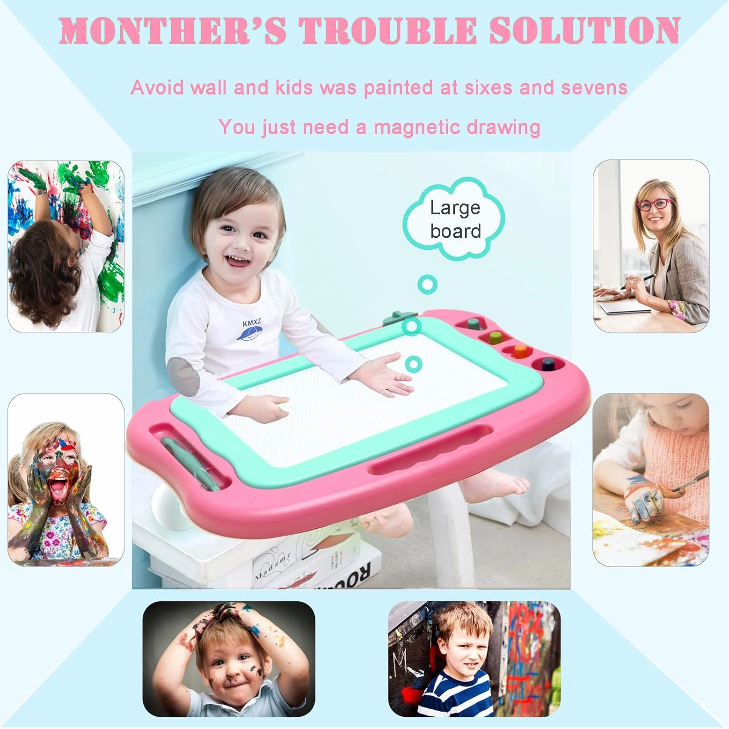Magnetic Drawing Board Magna Kids Doodle Board,Toddler Toys for Girls Boys 3 4 5 6 7 Year Old,Large Etch A Gifts Sketch Board Colorful Magnet Erasable Pad