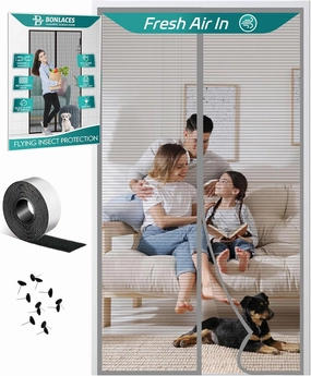 Magnetic Screen Door with Upgraded PET Material Mesh- Easy Installation, Tear-Resistant, Pet and Kid Friendly