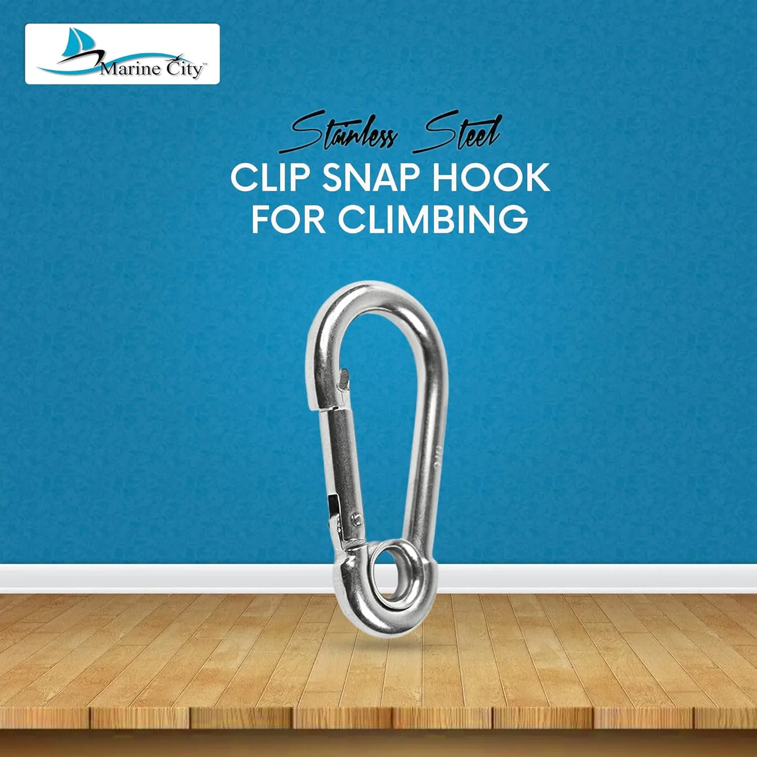 MARINE CITY Clip Snap Hook with Ring, 316 Grade Stainless Steel, Rust-Free, Ideal for Boating, Climbing, Camping, and Outdoor Activities
