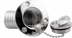 Marine Deck Filler/ Fill Keyless Cap， 316 Stainless Steel Elbow Boat Accessories Yacht Hardware (Type: Gas, 38mm/1.5inch)