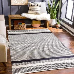 Mark&Day Area Rugs, 2x8 Stillman Valley Rustic Black Runner Area Rug, Black White Carpet for Hallway, Kitchen, Bedroom or Living Room (2'6" x 8' Runner)