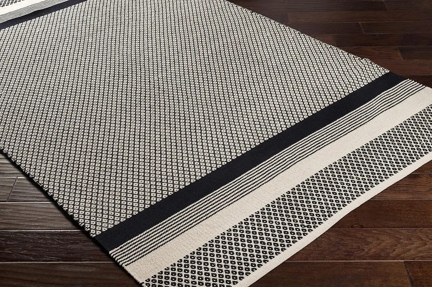 Mark&Day Area Rugs, 2x8 Stillman Valley Rustic Black Runner Area Rug, Black White Carpet for Hallway, Kitchen, Bedroom or Living Room (2'6" x 8' Runner)