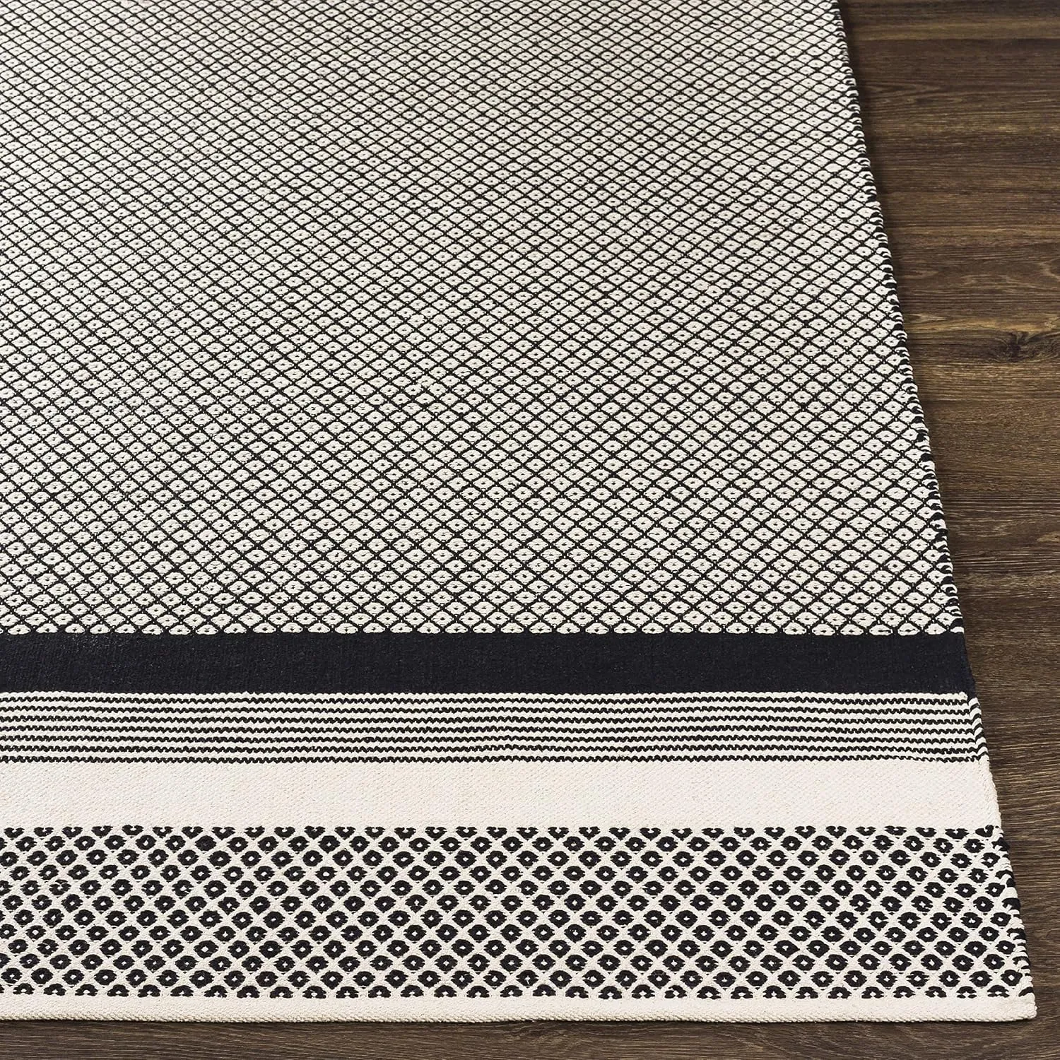 Mark&Day Area Rugs, 2x8 Stillman Valley Rustic Black Runner Area Rug, Black White Carpet for Hallway, Kitchen, Bedroom or Living Room (2'6" x 8' Runner)