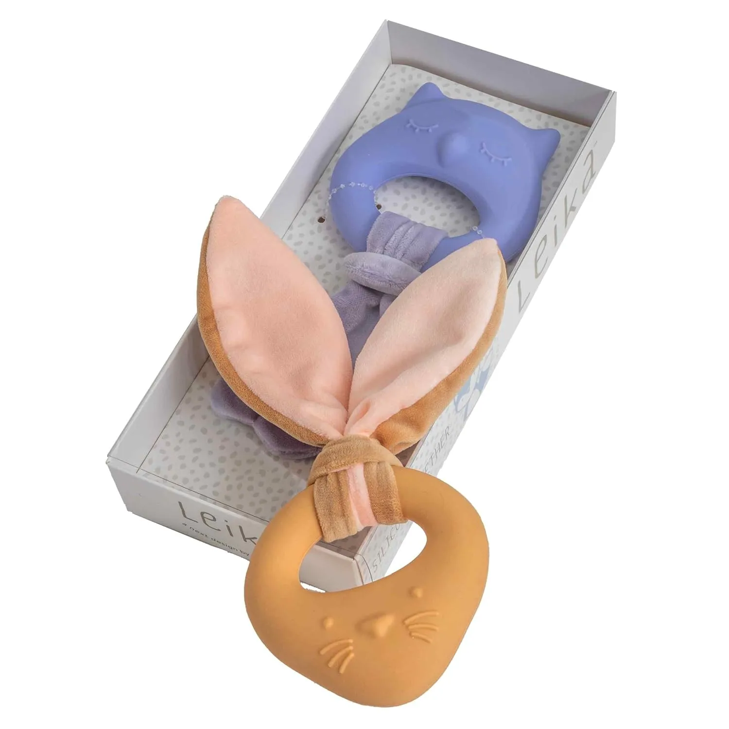 Mary Meyer Teething Toys Leika Silicone Baby Teether for Babies 0-12 Months, 9-Inches, Little Bunny