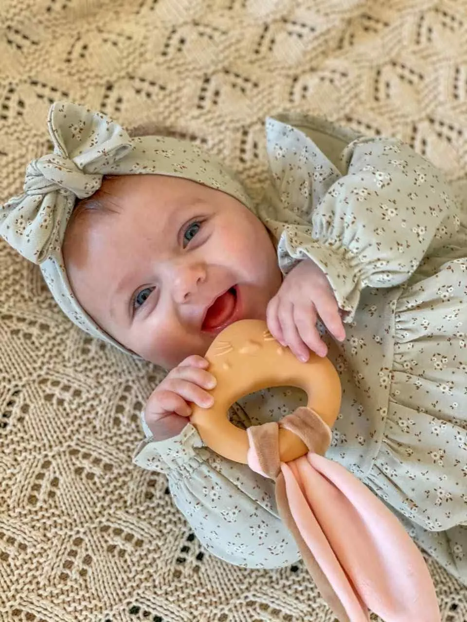 Mary Meyer Teething Toys Leika Silicone Baby Teether for Babies 0-12 Months, 9-Inches, Little Bunny