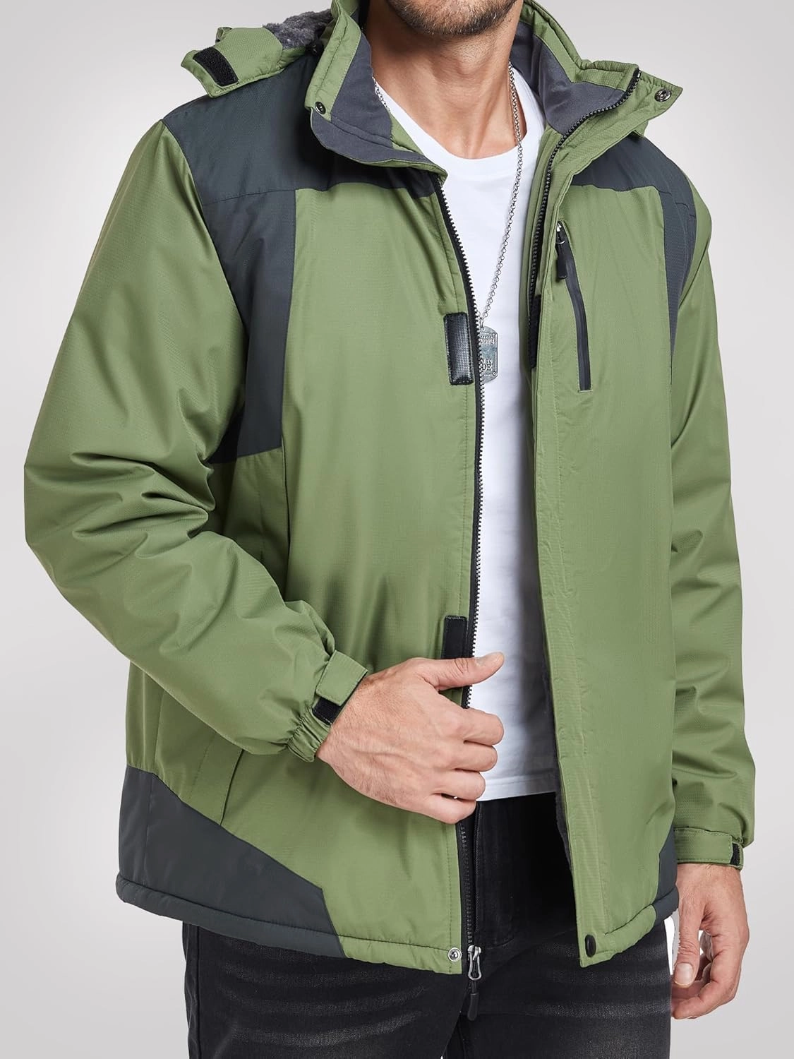 Men’s Skiing Jacket Waterproof windproof Rain Jackets with Hood