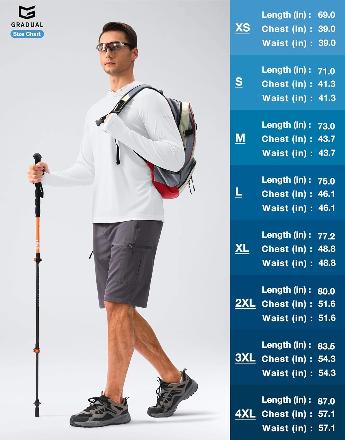 Men's Sun Protection Hoodie Shirt UPF 50  Long Sleeve Fishing Rash Guard UV SPF Summer Lightweight Hiking Shirt for Men