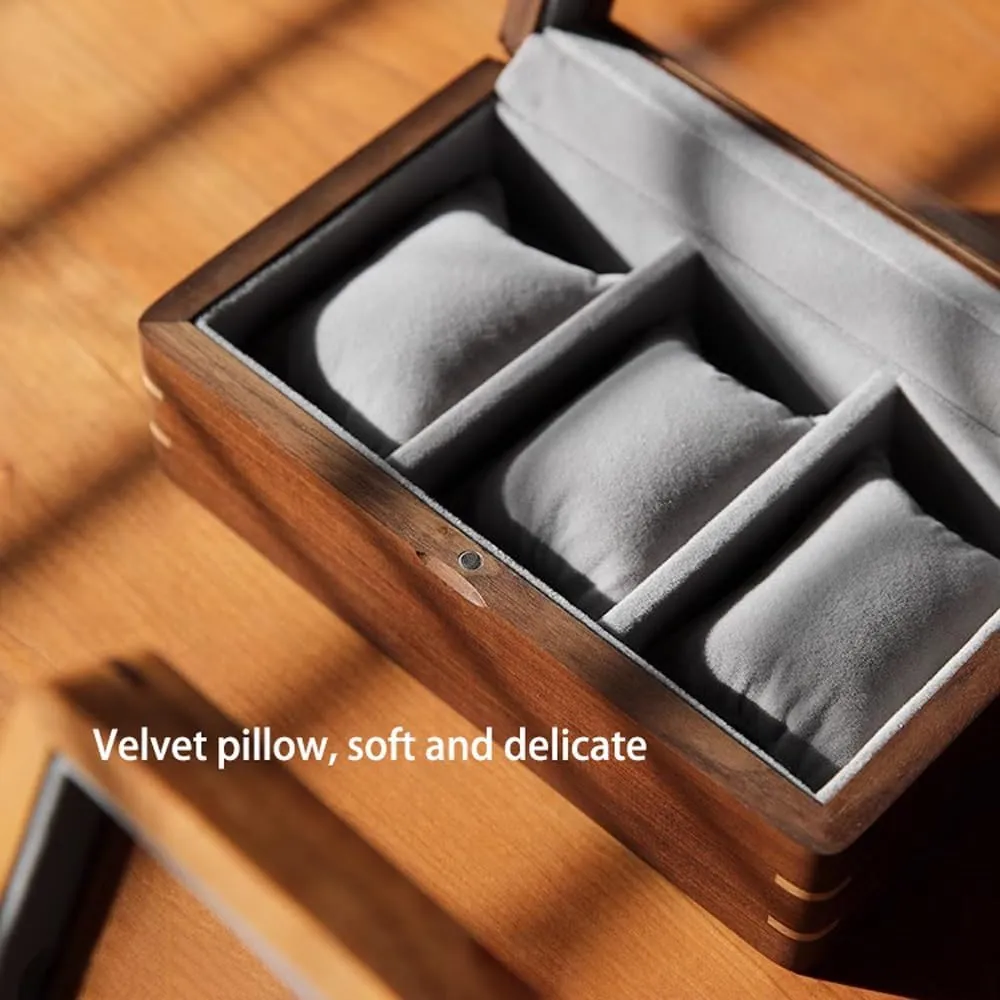 Mens Jewellery Box Watch Box, Men's Watch Display Collection Box, for Loved Ones, Fathers, Grandfathers, Watch Box for Storage and Display with Glass Top(Cherry Wood) Watch Gift Box