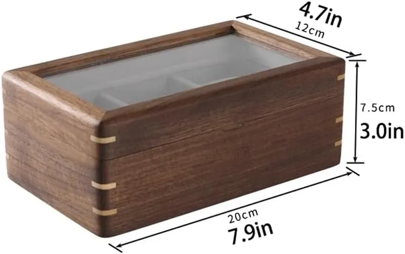 Mens Jewellery Box Watch Box, Men's Watch Display Collection Box, for Loved Ones, Fathers, Grandfathers, Watch Box for Storage and Display with Glass Top(Cherry Wood) Watch Gift Box