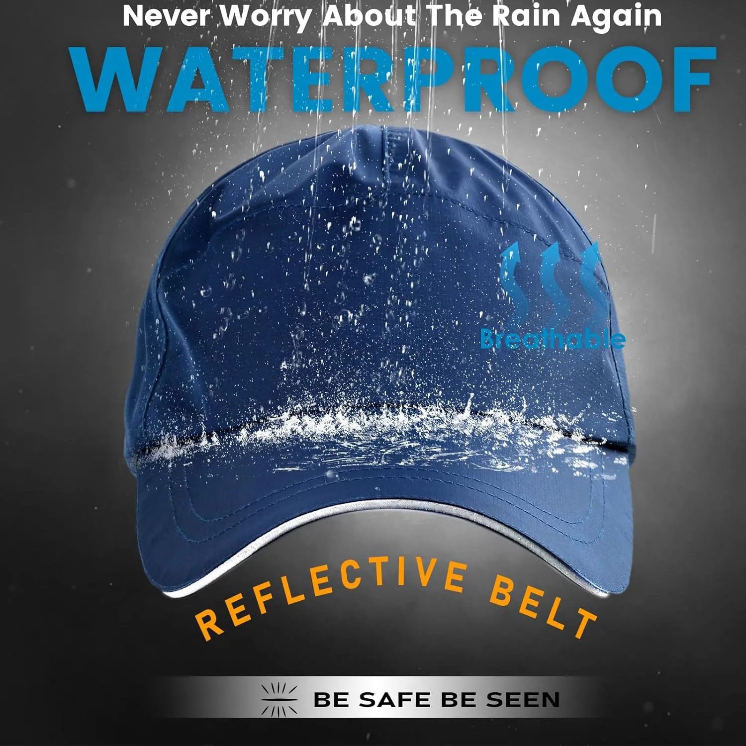 Mens Waterproof Golf Baseball Cap Windproof Breathable UPF50  Outdoor Caps for Women Sport Adjustable Rain Hat