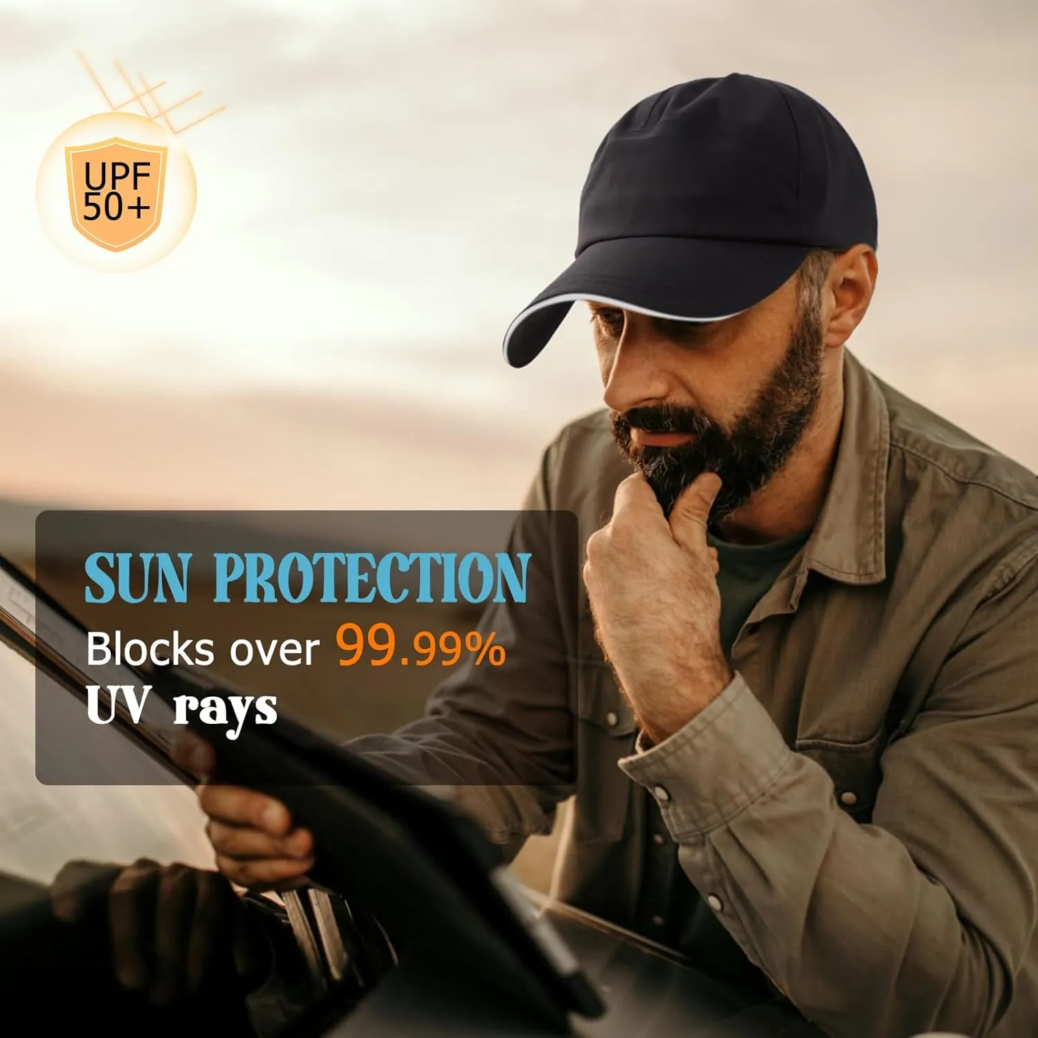 Mens Waterproof Golf Baseball Cap Windproof Breathable UPF50  Outdoor Caps for Women Sport Adjustable Rain Hat