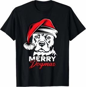 Merry Dogmas American Stafford Terrier Dog Christmas T-Shirt
