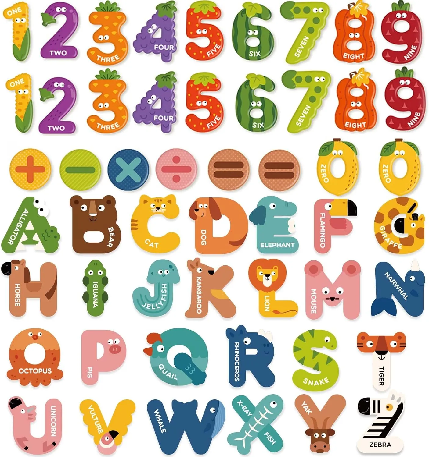 Mideer Magnetic Letters and Numbers for Toddlers,ABC Learning Tools Alphabet Toys,Alphabet Magnets Letter Magnets for Kids for Fridge Magnets for Babies,Animal Refrigerator Magnets for White Board