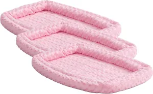 Midwest Homes for Pets Double Bolster Pet Bed | Pink 22-Inch Dog Bed Ideal for XS Dog Breeds & fits 22-Inch Long Dog Crates (Pack of 3)