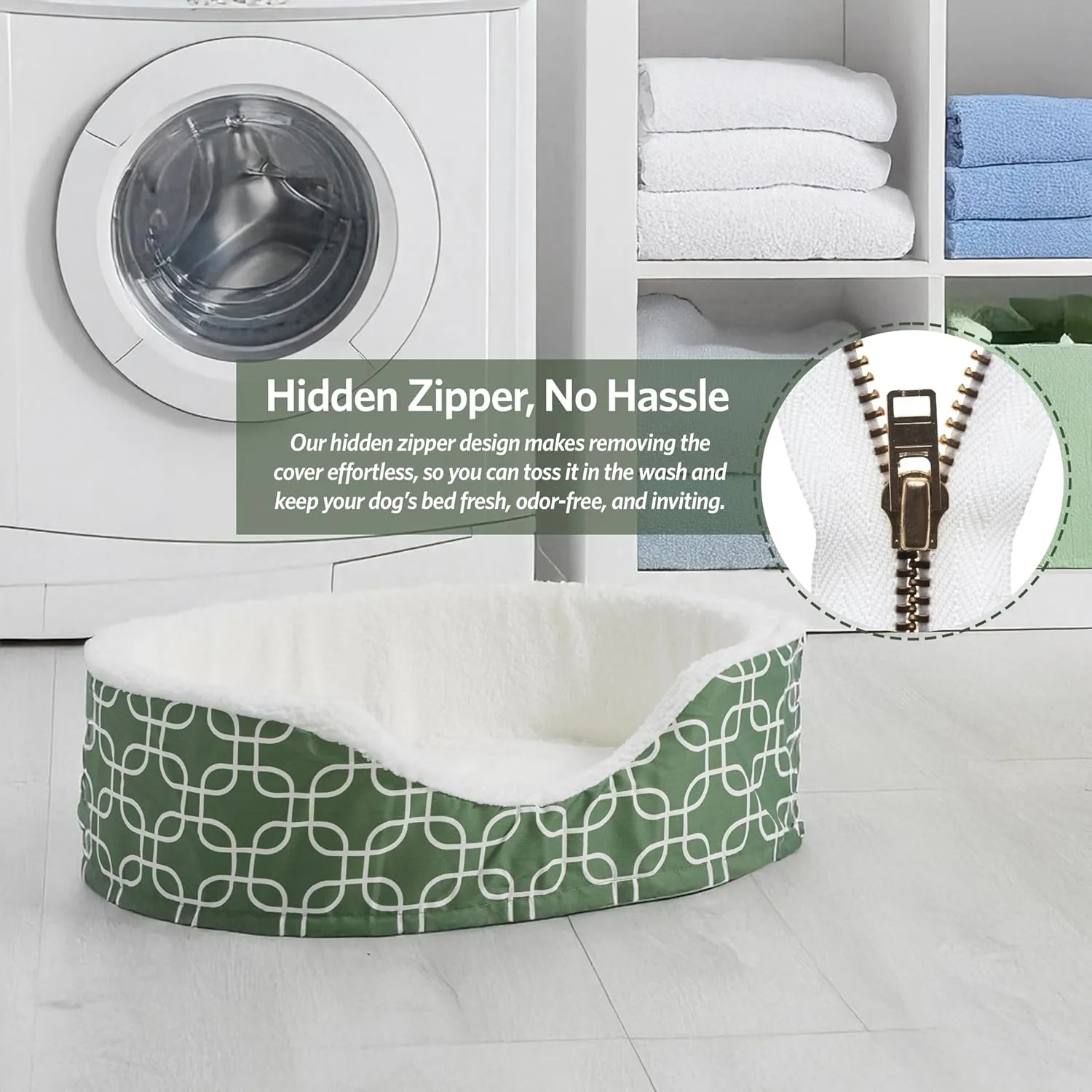 MidWest Homes for Pets Orthoperdic Egg-Crate Nesting Pet Bed w/Teflon Fabric Protector, Medium Green