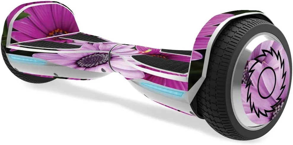 MightySkins Skin Compatible with Razor Hovertrax 1.5 Hover Board - Purple Flowers | Protective, Durable, and Unique Vinyl Decal wrap Cover | Easy to Apply, Remove, and Change Styles | Made in The USA